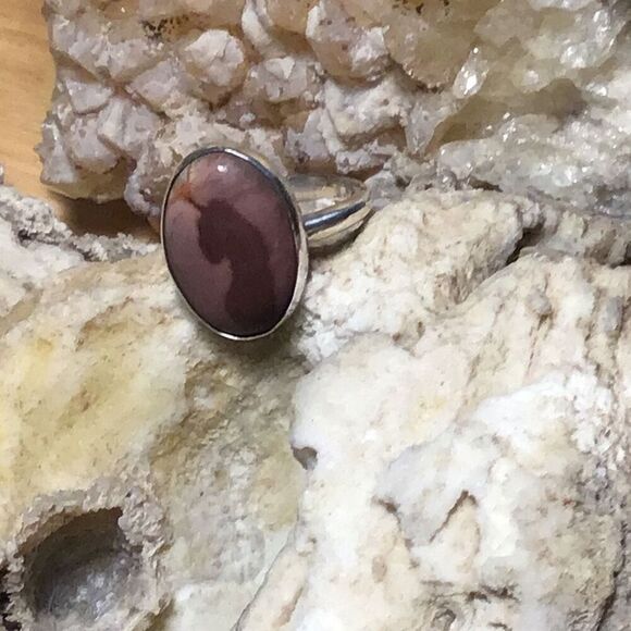 Ring, Chocolate Brown Agate & Sterling Silver Ring, size 7.5, NEW, Handmade - Picture 5 of 8